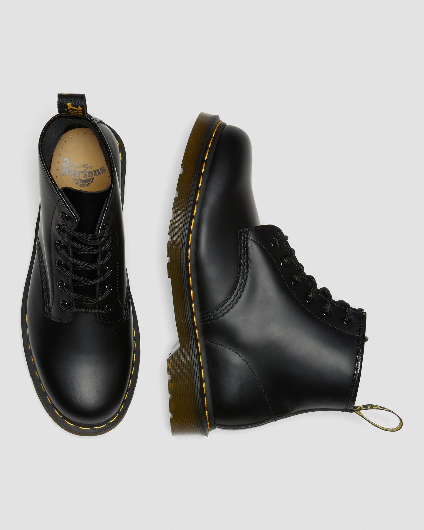 101 Yellow Stitch Smooth Leather Ankle Boots