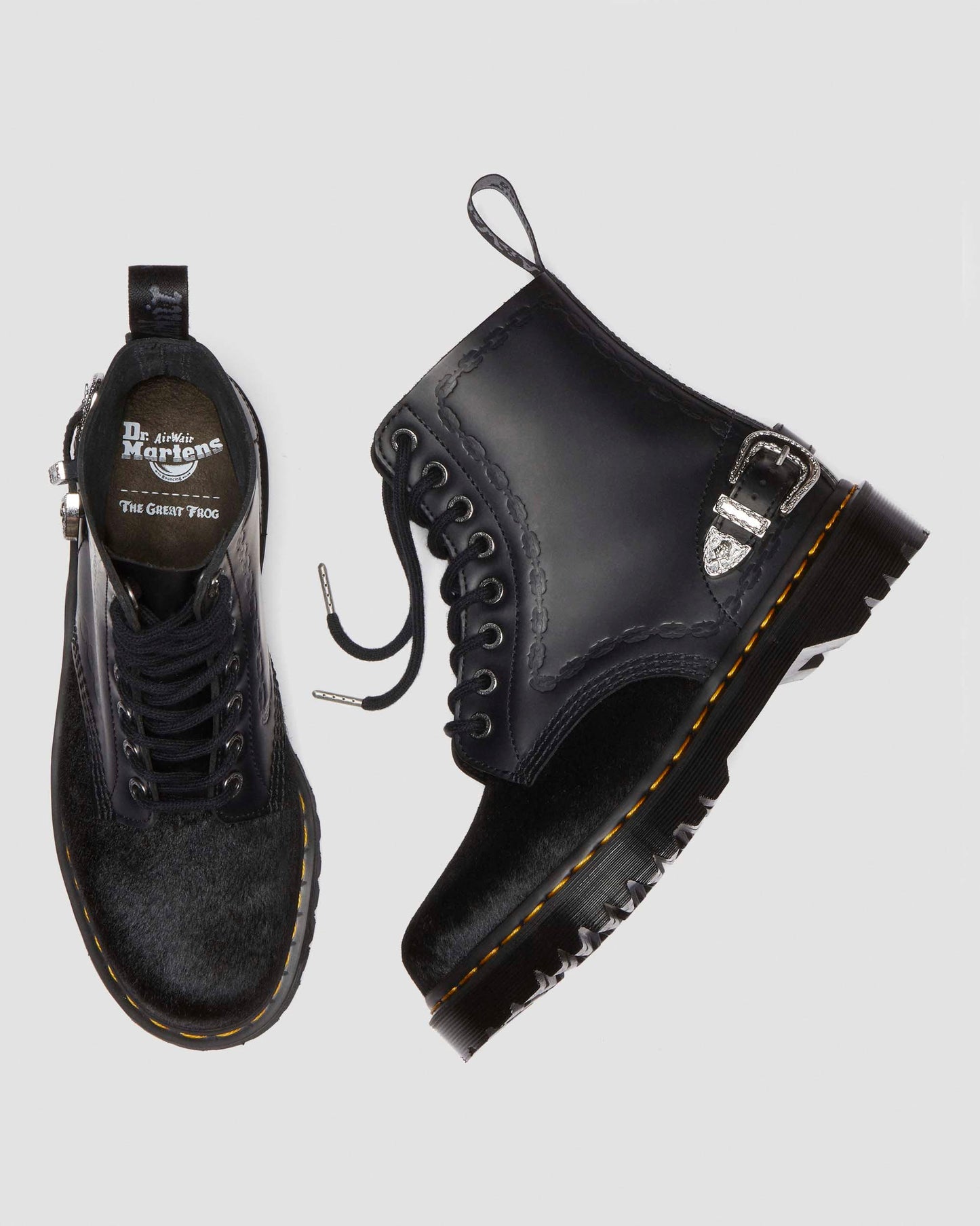 The Great Frog 1460 Bex Smooth Hair On Leather Platform Ankle Boots